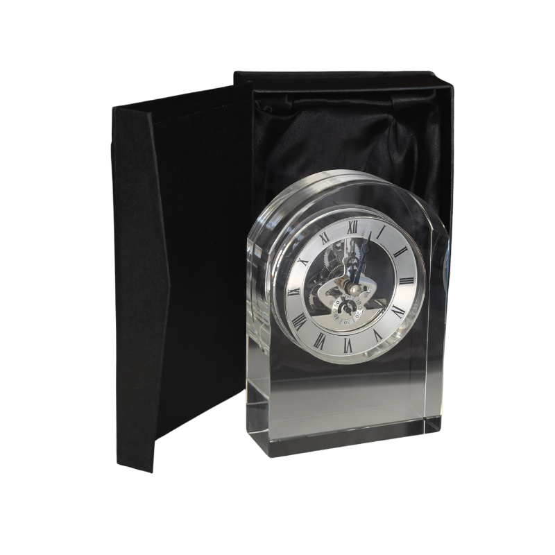 Reloj de Escritorio Cristal Modelo Vintage + Grabado Personalizado