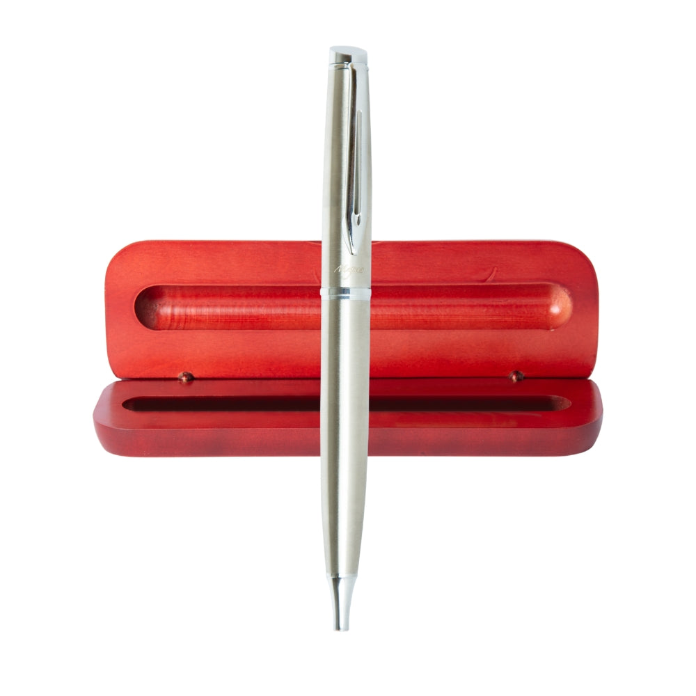 Boligrafo Magnus Modelo Luminous Steel + Caja Madera + Grabado Personalizado