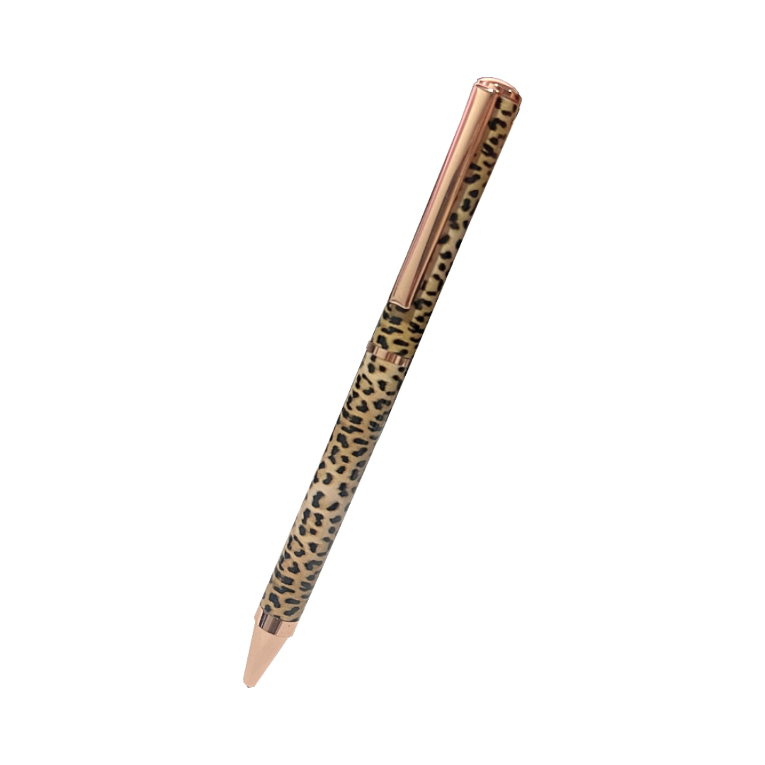 Bolígrafo Modelo Animal Print Leopard + Funda Eco Cuero + Grabado Personalizado