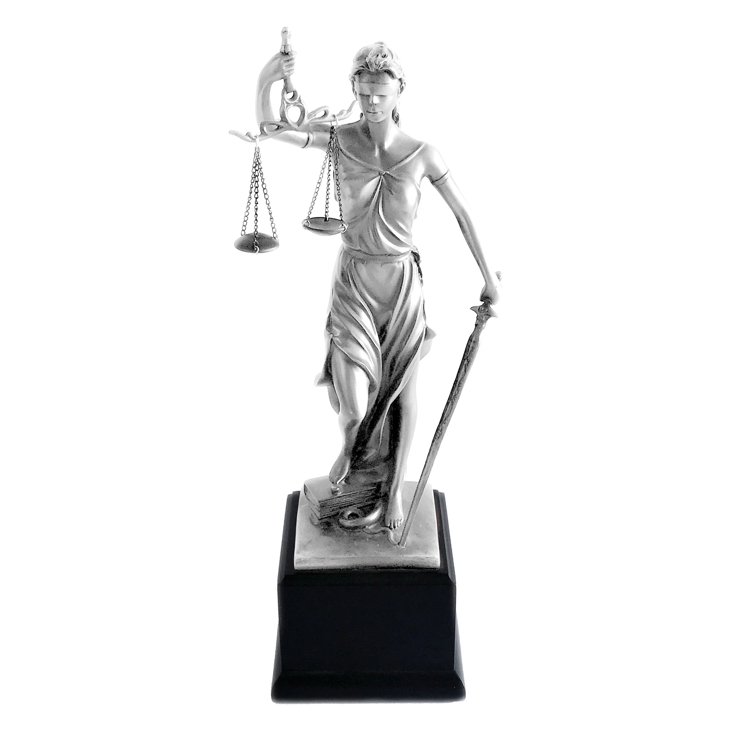 Figura Dama de la Justicia Silver + Grabado Personalizado
