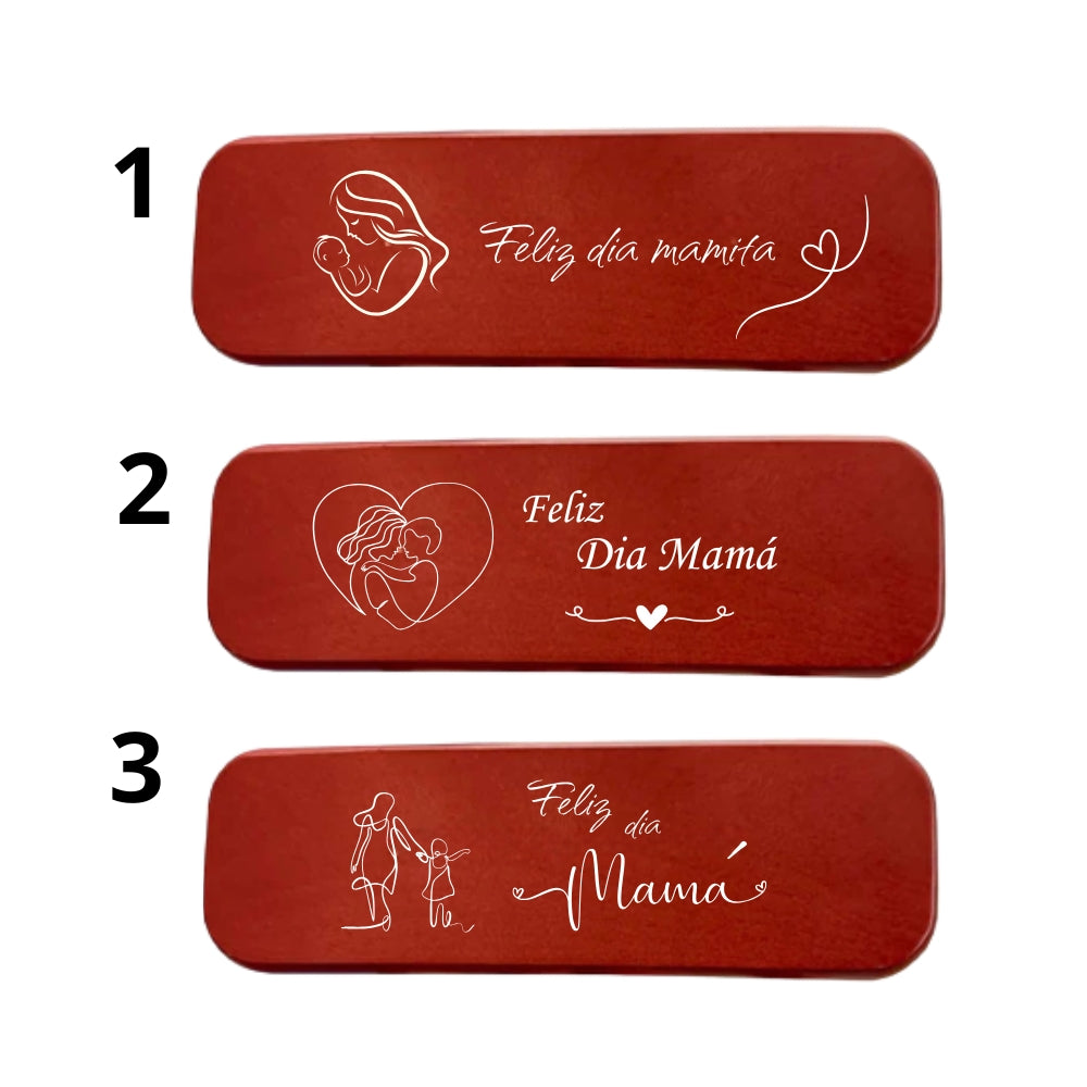 Bolígrafo Modelo Cobre Lapislazuli + Caja de Madera + Grabado Personalizado