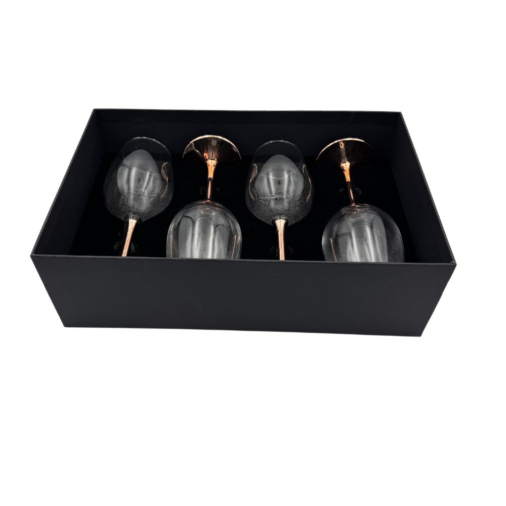 Set 4 Copas de Vino Cobre 450 ml + Grabado Personalizado