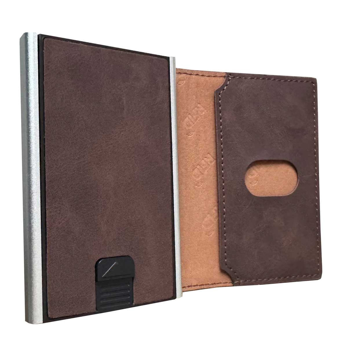 Billetera Anticlonaje Modelo London Dark Brown | Cuero Vegano