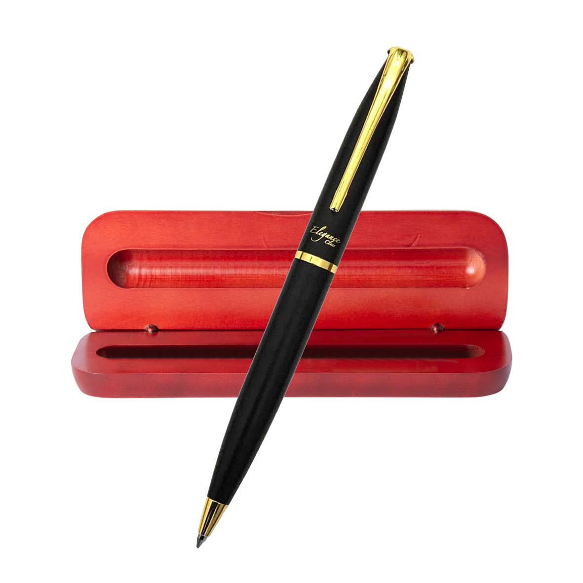 Boligrafo Modelo Altima Black Gold + Caja Madera + Grabado Personalizado