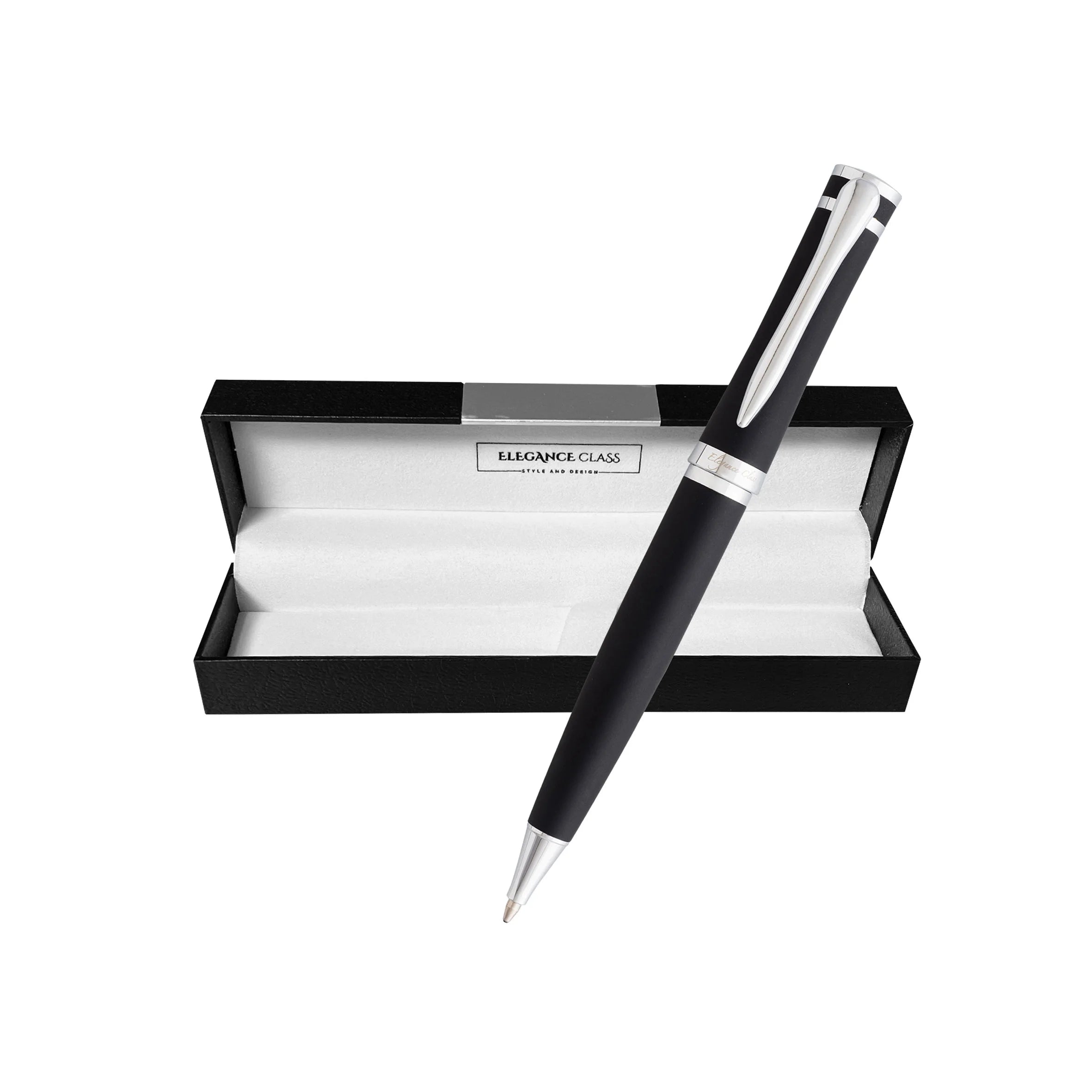 Boligrafo Modelo Prelude Black Silver + Grabado Personalizado
