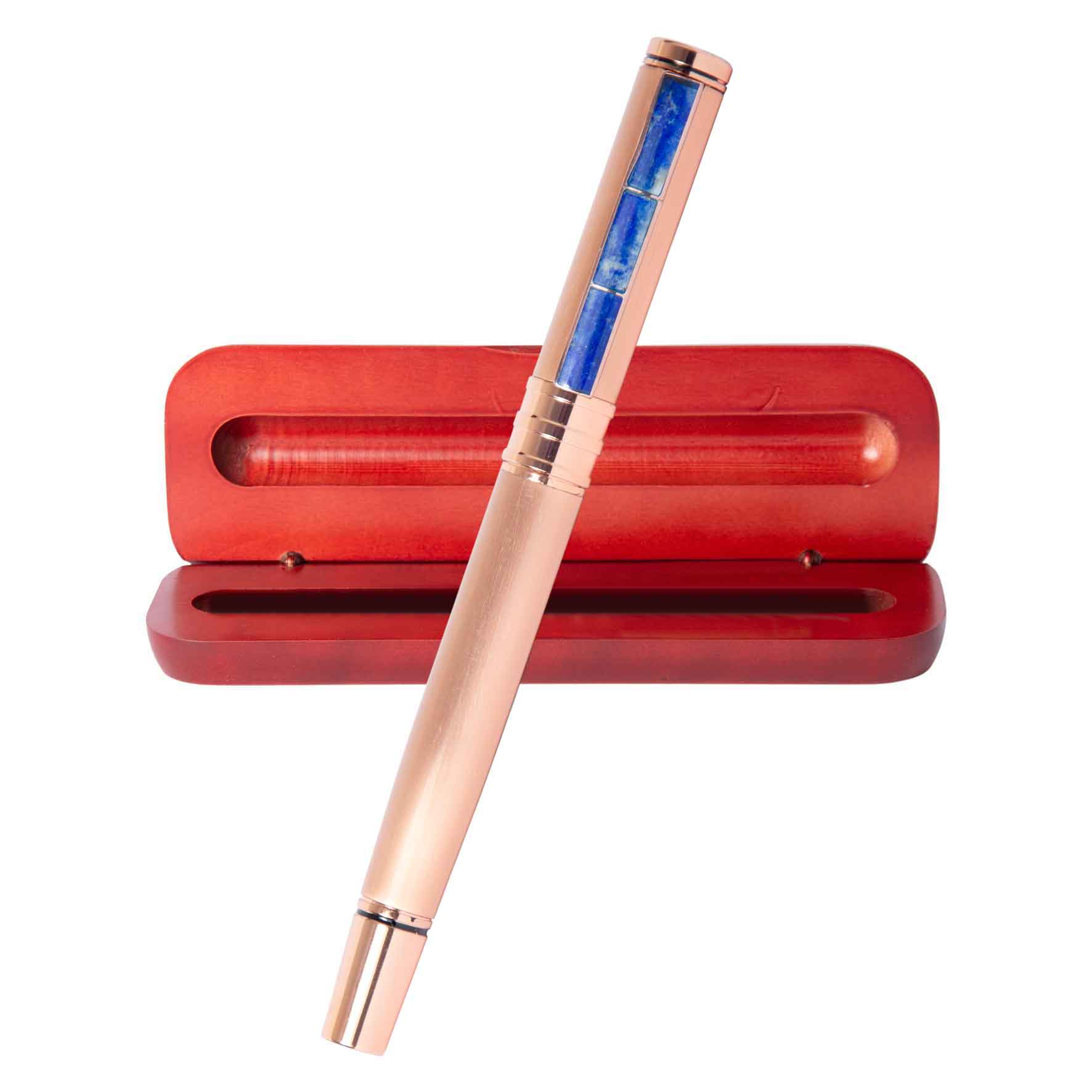 Roller Modelo Cobre Lapislazuli + Caja de Madera + Grabado Personalizado