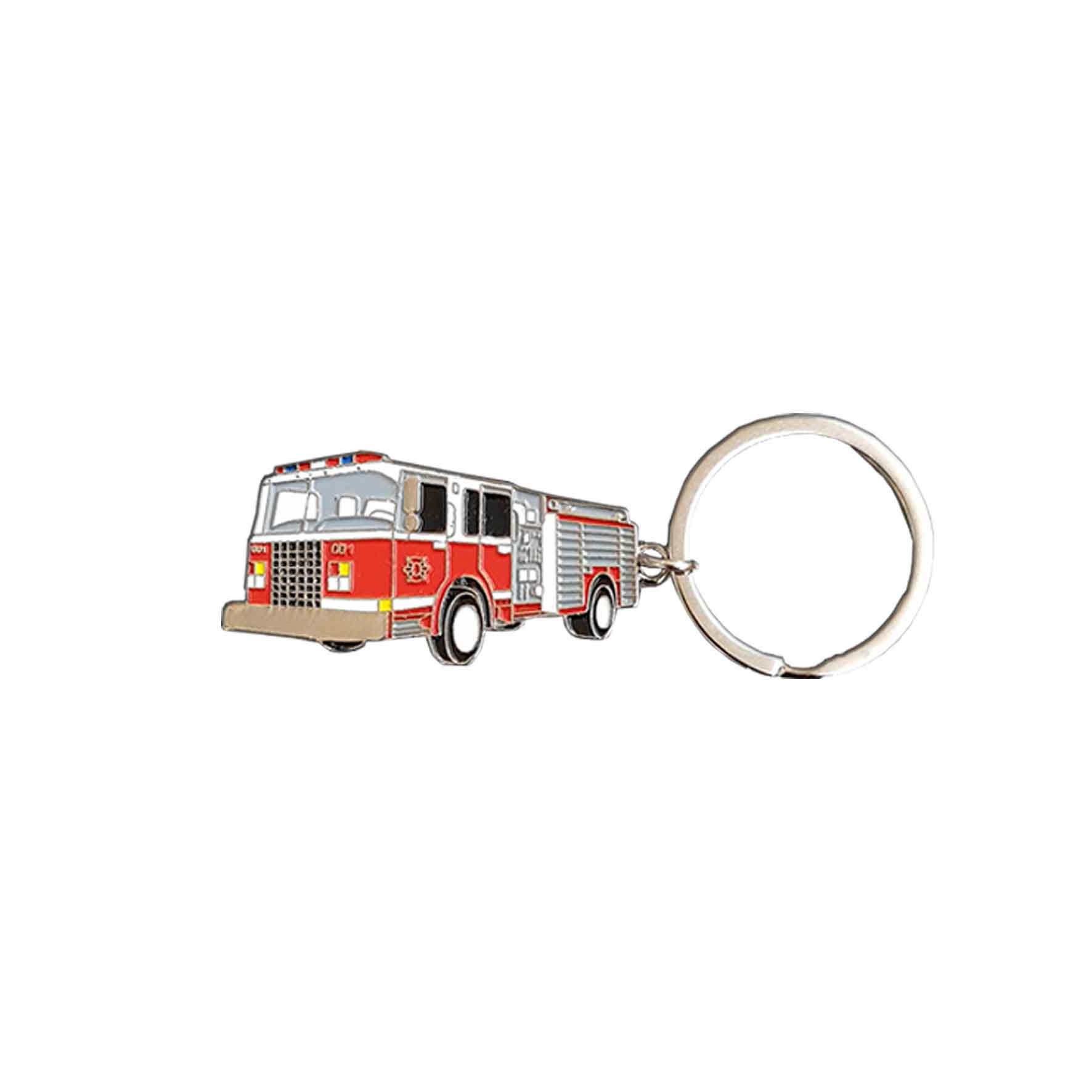 Llavero Metálico Carro Bombero + Grabado Personalizado