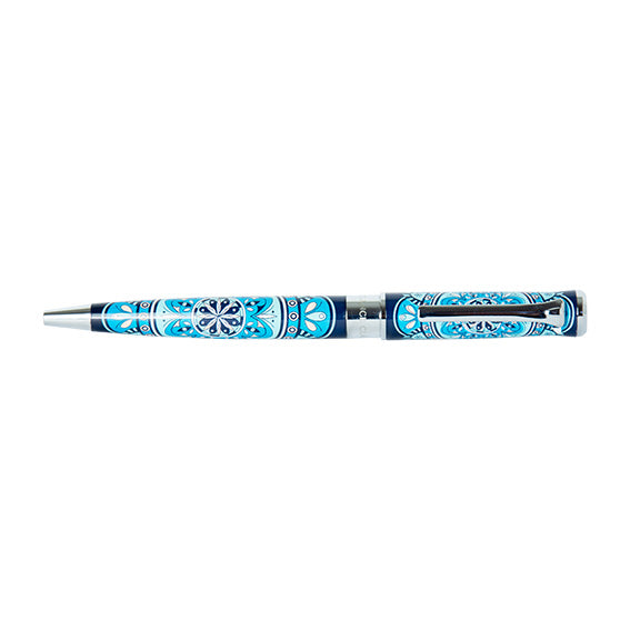 Boligrafo Modelo Mandala Chrome + Funda Eco Cuero Grabado