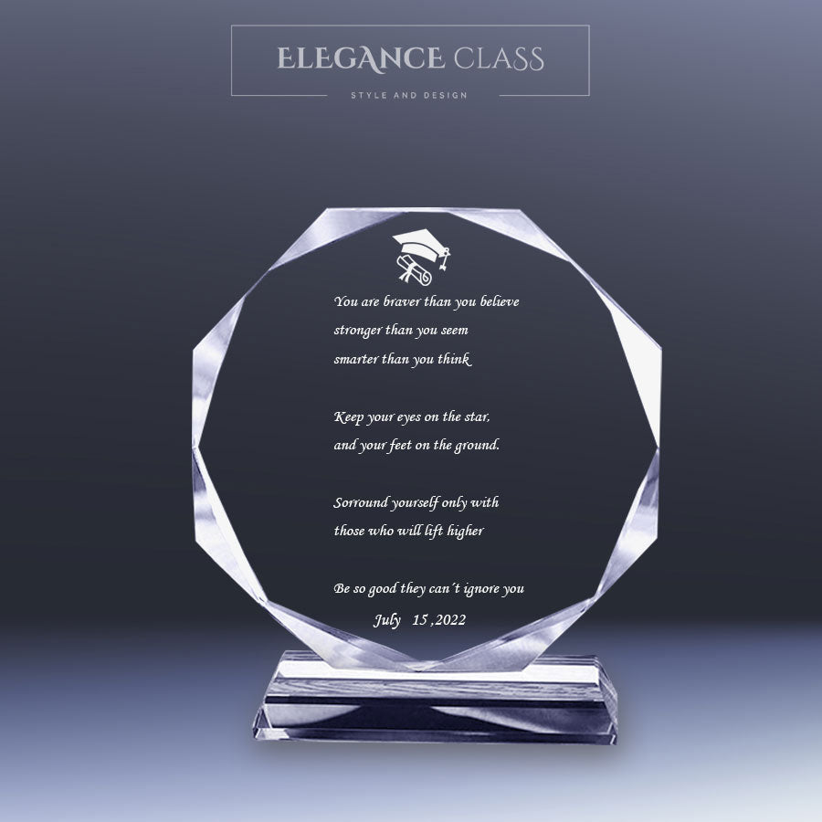 Galvano de Cristal Modelo Circles + Grabado Personalizado