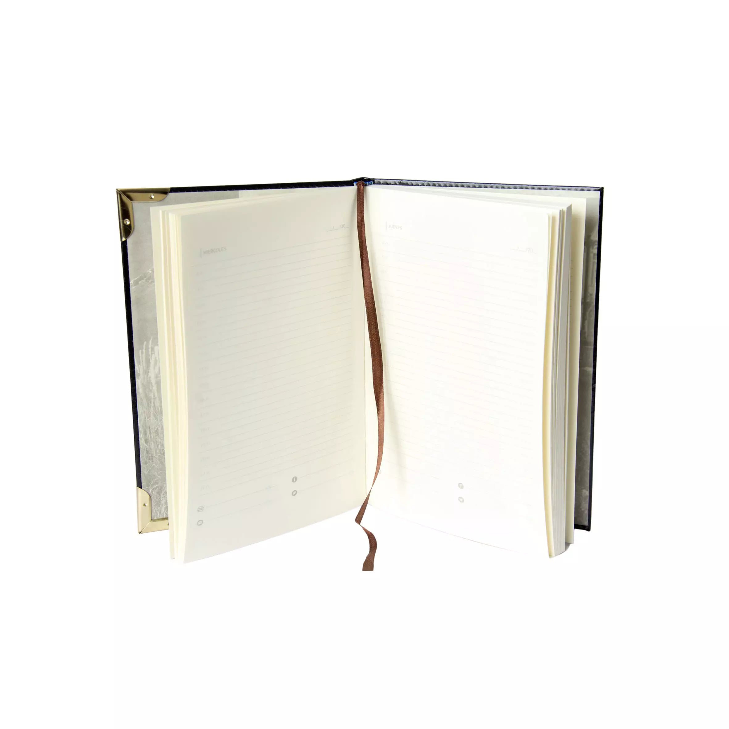 Agenda Eco Cuero Puntas Metalicas + Impresion UV