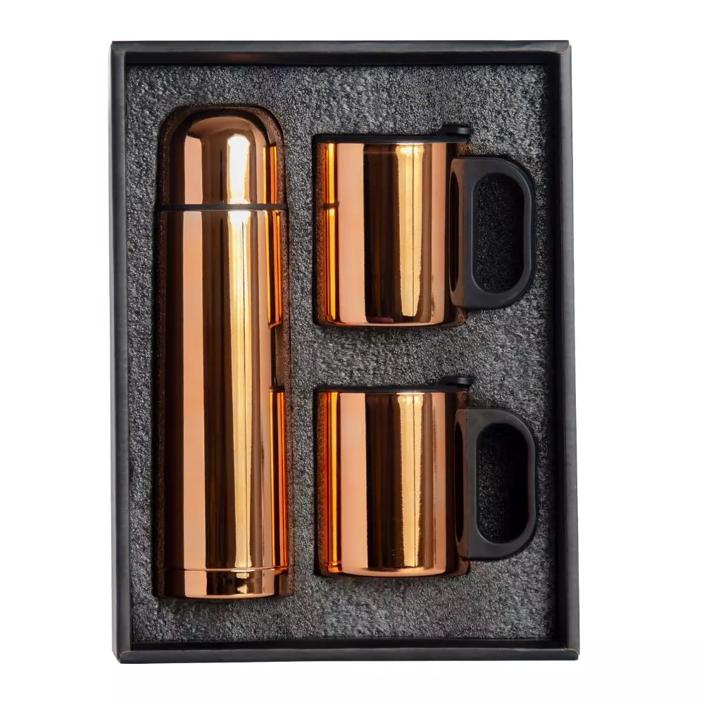 Set Termo 500 cc + 2 Mug Termicos Cobre 350 cc
