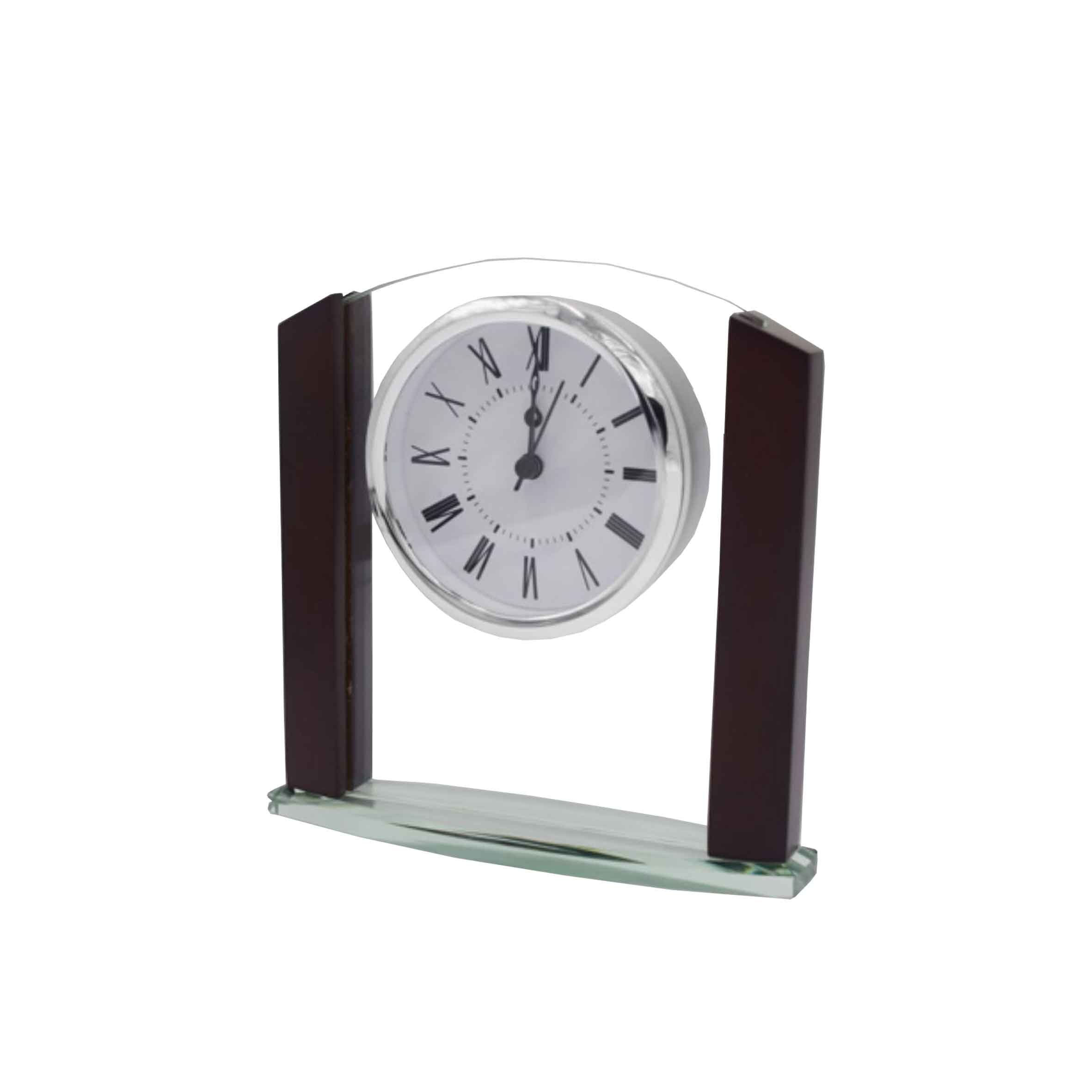 Reloj Madera Vidrio + Grabado Personalizado