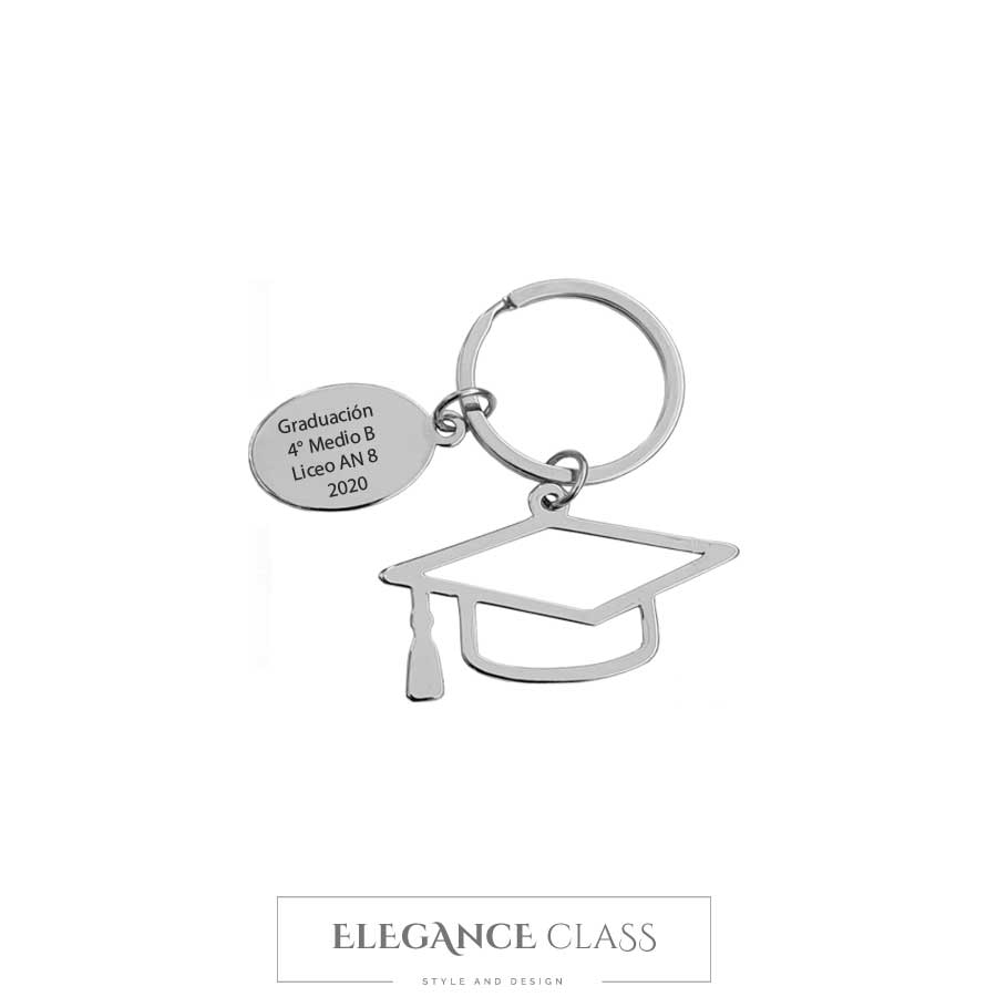 LLavero Birrete Graduado + Grabado Personalizado