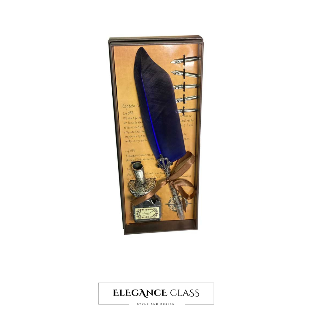 Pluma Caligráfica Modelo Retro Azul
