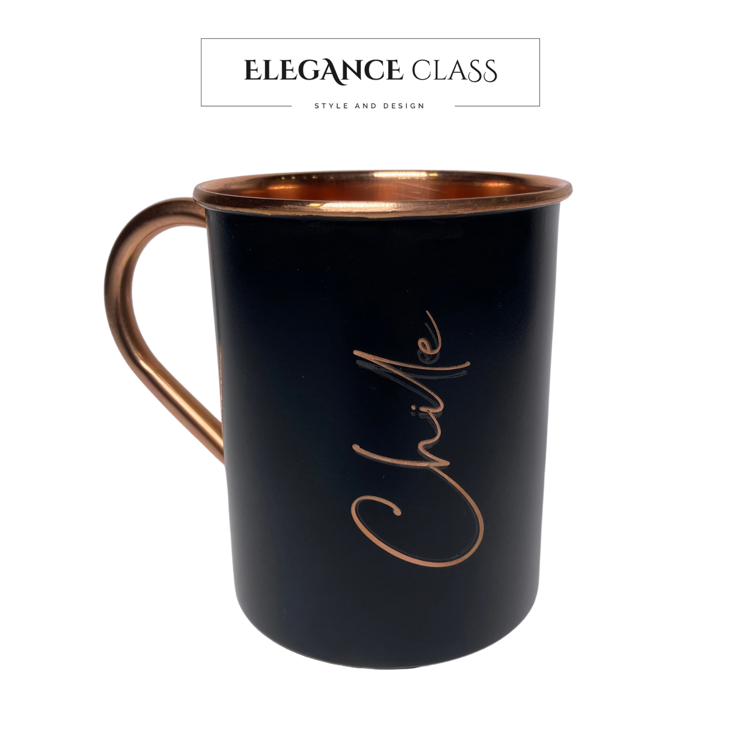 Mug Cobre Lacado Negro 470cc + Grabado Personalizado
