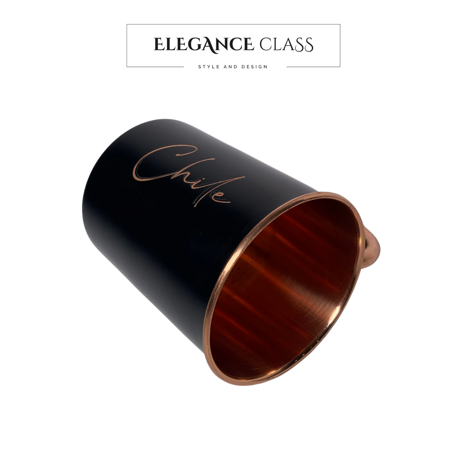 Mug Cobre Lacado Negro 470cc + Grabado Personalizado