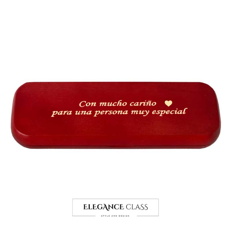 Boligrafo Modelo Prelude Red + Caja Madera + Grabado Personalizado