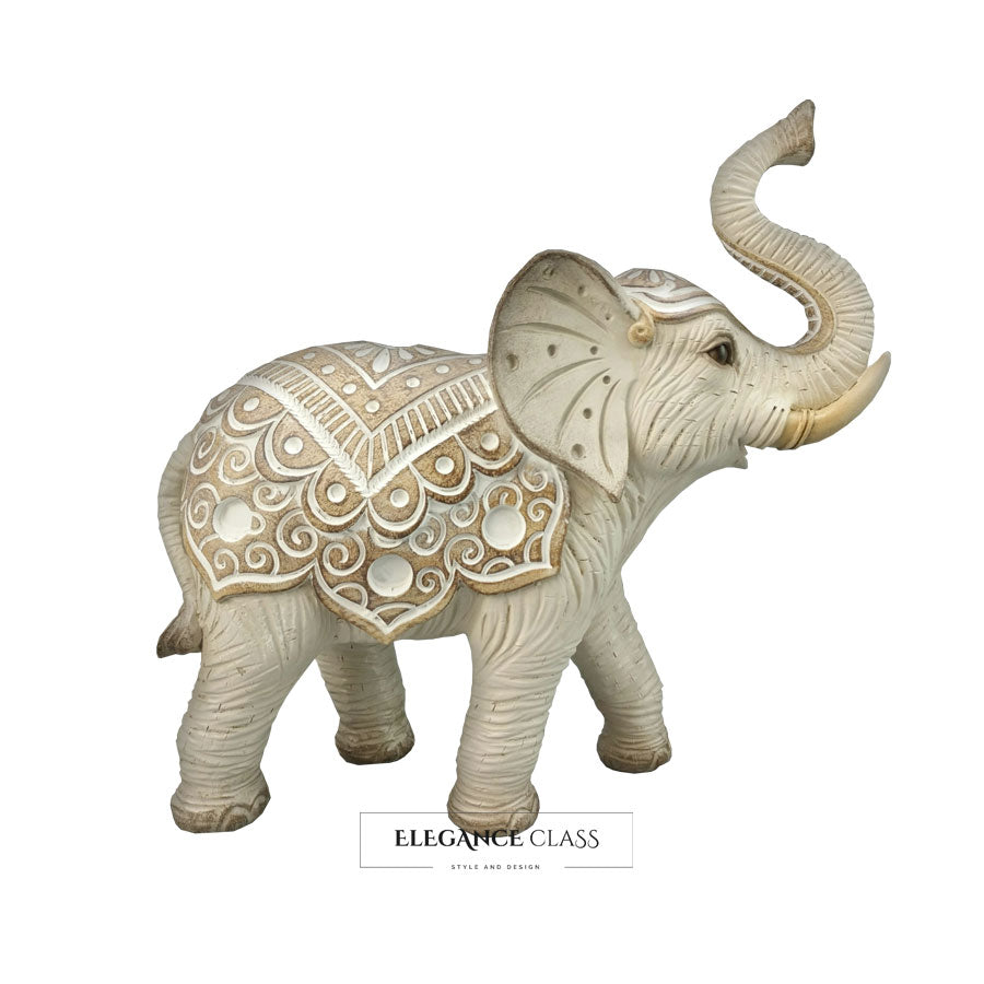 Figura Decorativa Poliresina Elefante Beige