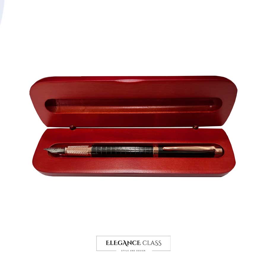 Pluma Estilográfica Modelo New Evolution Cobre + Caja de Madera + Grabado Personalizado
