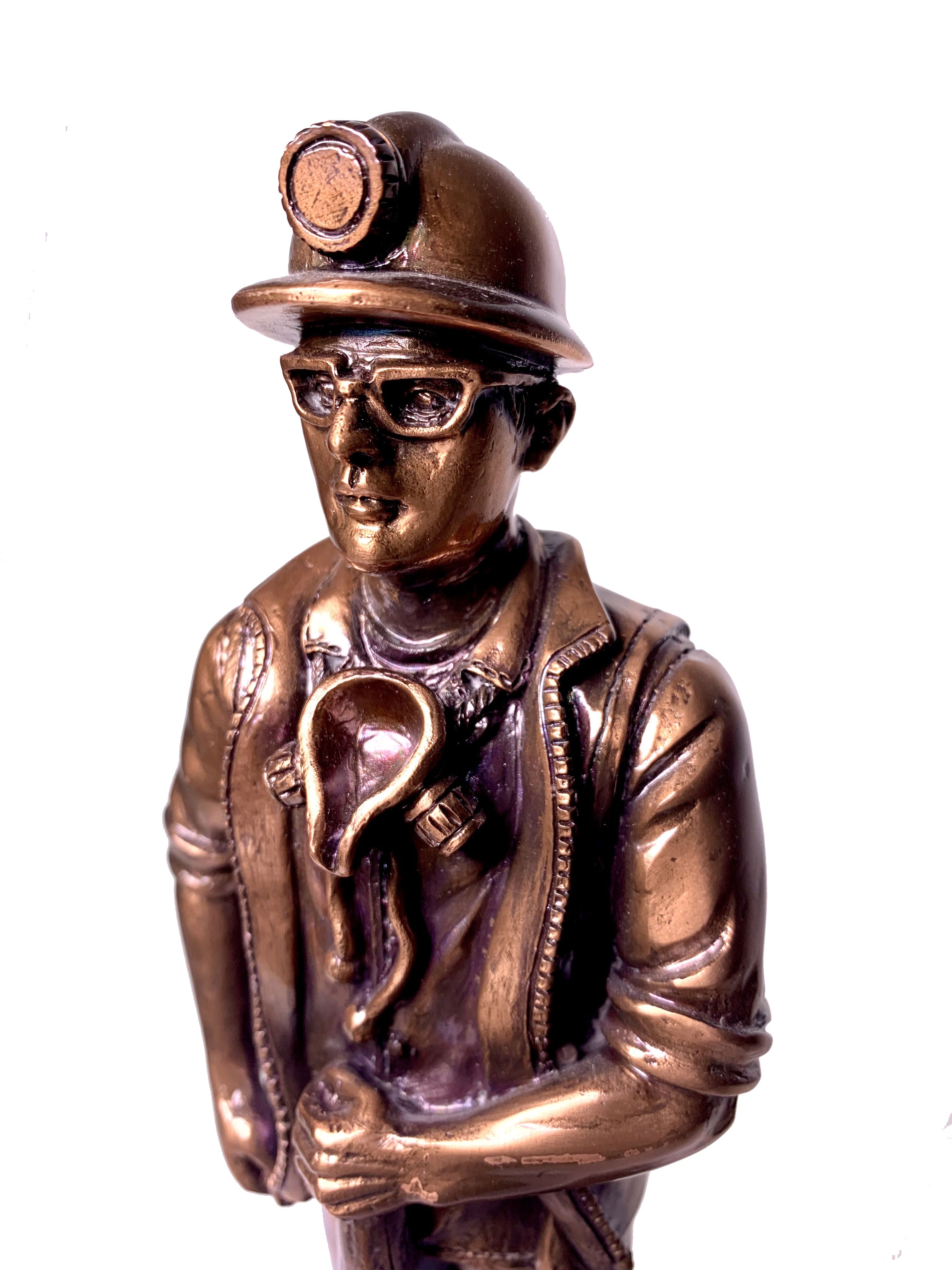 Figura Premiacion Minero Poliresina + Grabado Personalizable