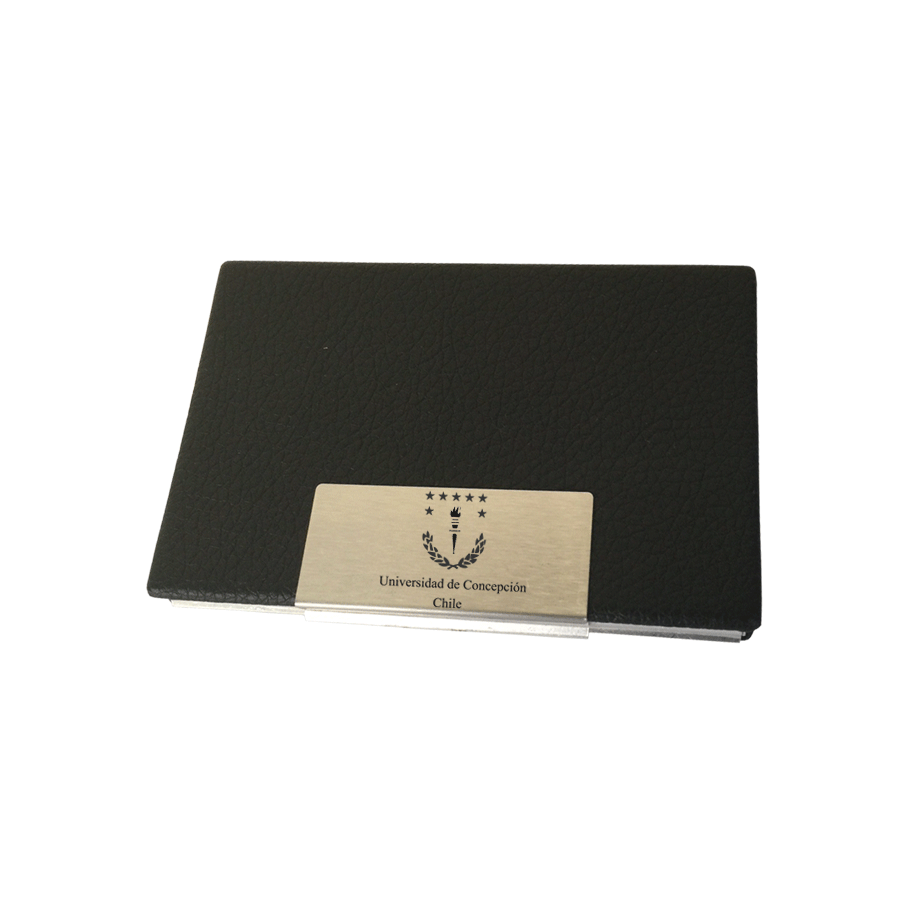 Tarjetero Eco Cuero Metálico + Grabado Personalizado