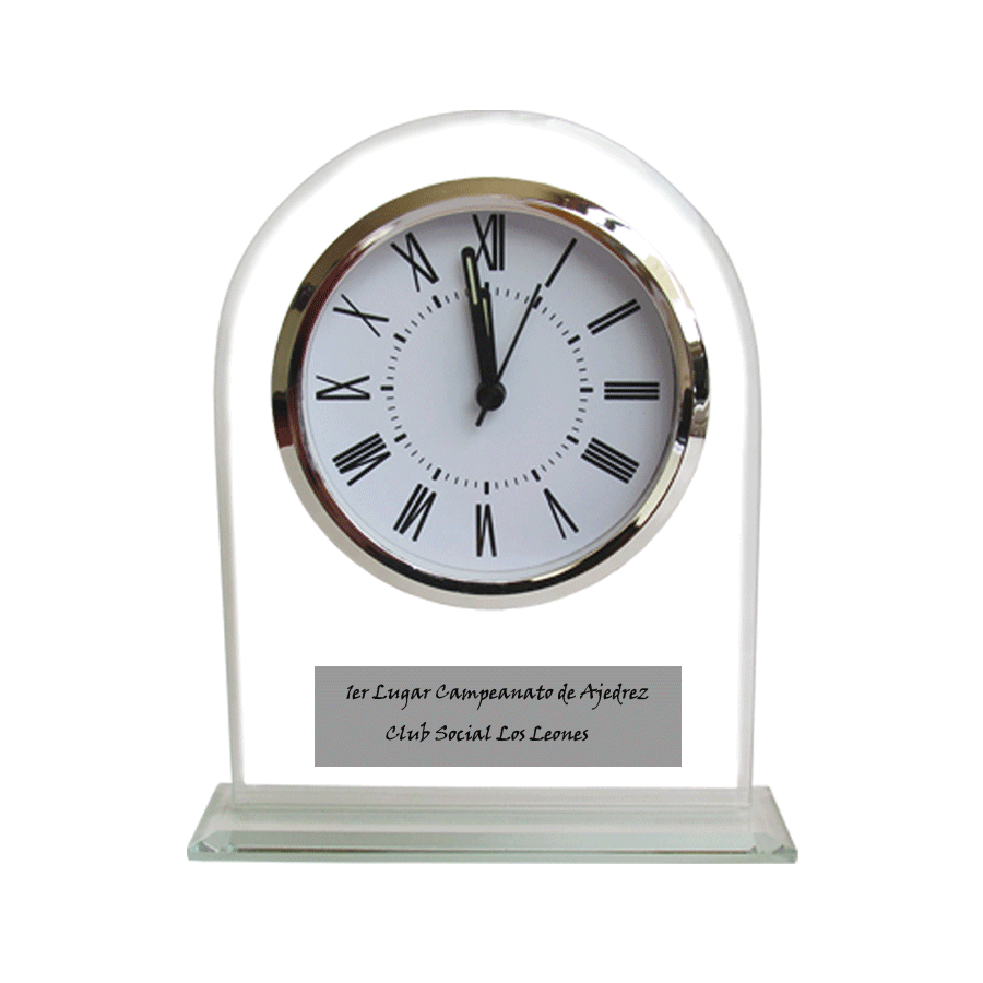 Reloj Vidrio Transparente + Grabado Personalizado