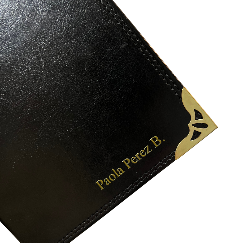 Agenda Eco Cuero Puntas Metalicas + Impresion UV