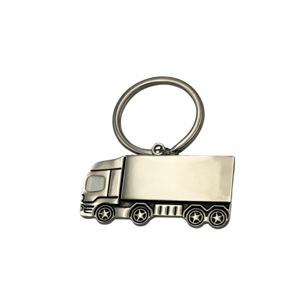 Llavero Metálico Camión Transporte + Grabado Personalizado