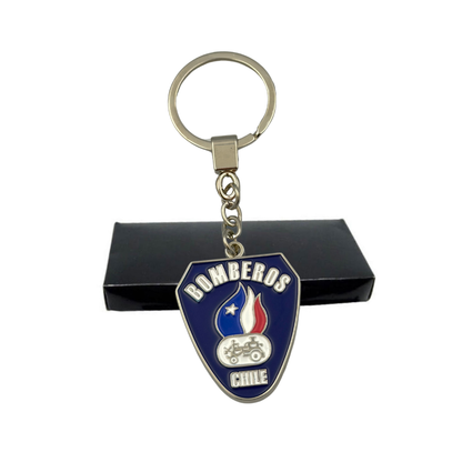 Llavero Metálico Bomberos de Chile + Grabado Personalizado