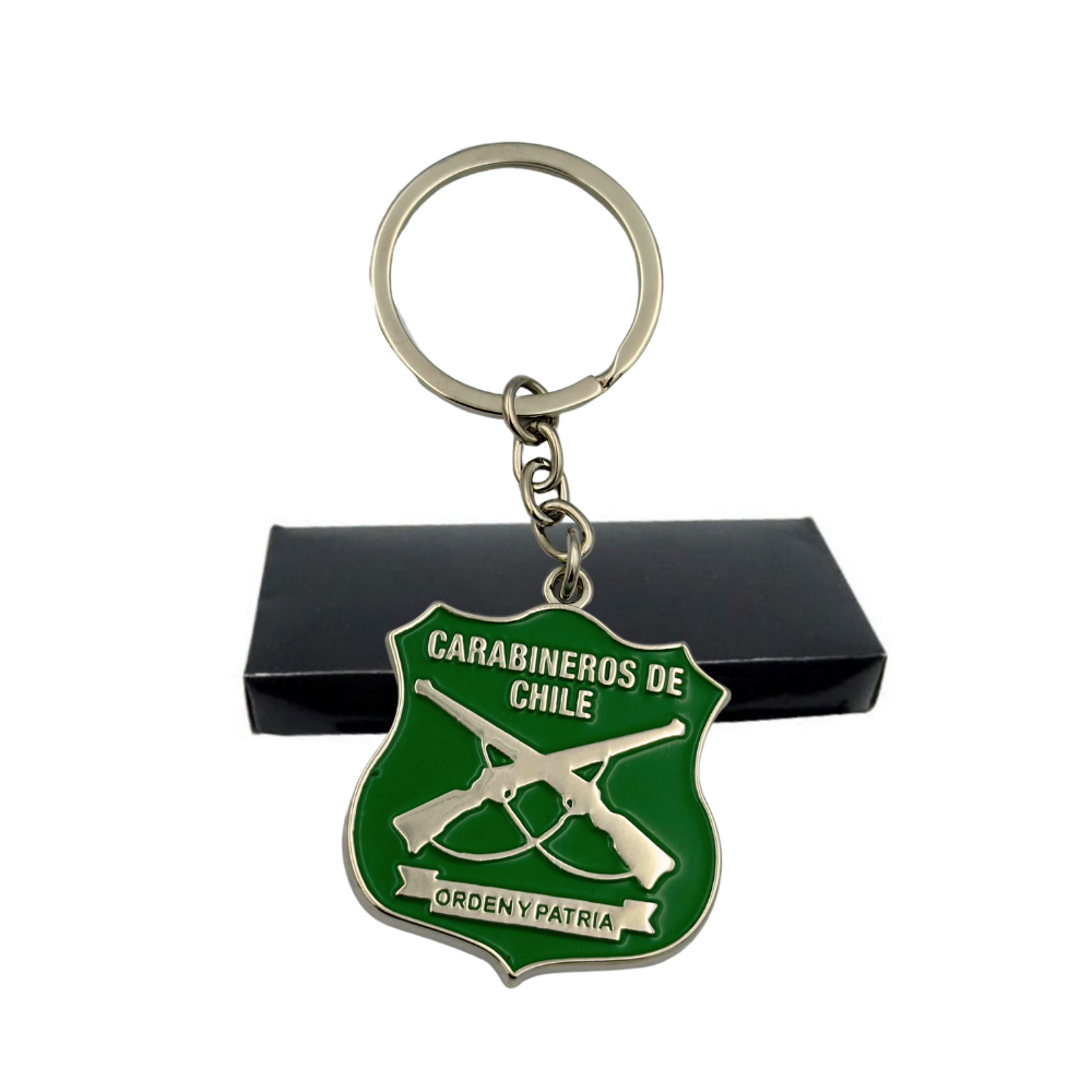 Llavero Metalico Carabineros de Chile + Grabado Personalizado