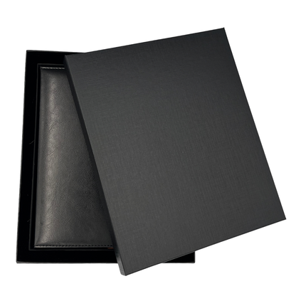 Set Regalo Agenda Eco Cuero Acolchado + Boligrafo Magnus Modelo Luminous Black &amp; Copper + Personalizado