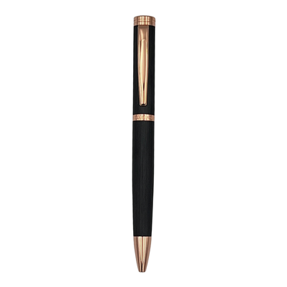 Set Regalo Agenda Eco Cuero Puntas Metálicas + Boligrafo Modelo New Allure Black &amp; Copper + Personalizado