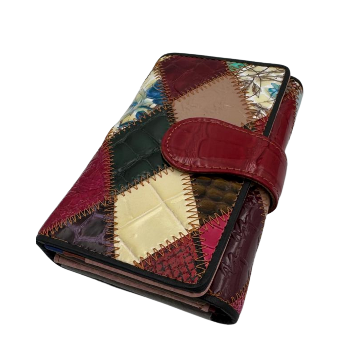 Billetera Mujer Trifold 100% Cuero Modelo Multicolor
