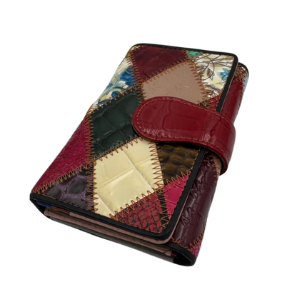 Billetera Mujer Trifold 100% Cuero Modelo Multicolor