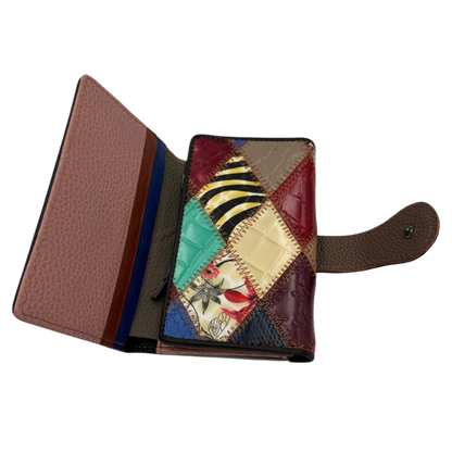 Billetera Mujer Trifold 100% Cuero Modelo Multicolor