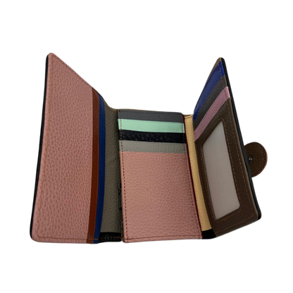 Billetera Mujer Trifold 100% Cuero Modelo Multicolor