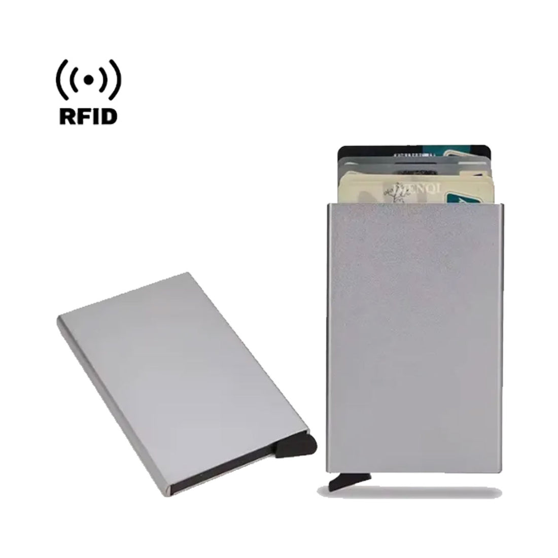 Tarjetero Anticlonacón RDIF  Gris + Grabado Personalizado