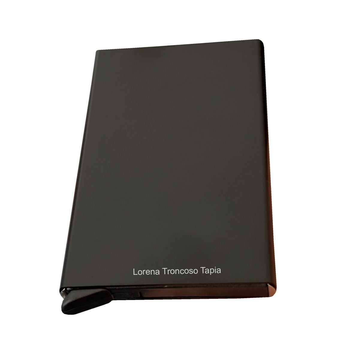 Tarjetero Anticlonaje Negro + Grabado Personalizado