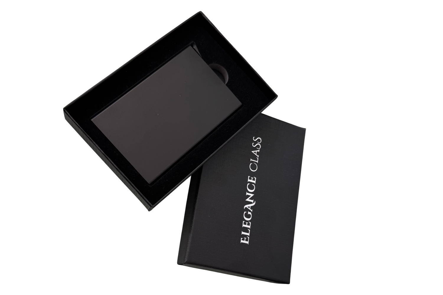 Tarjetero Anticlonación RDIF Metálico  Negro + Grabado Personalizado