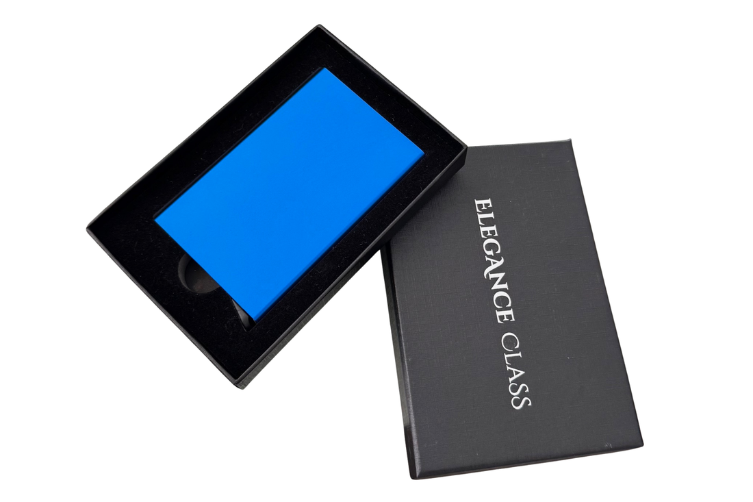 Tarjetero Anticlonación RDIF  Azul + Grabado Personalizado