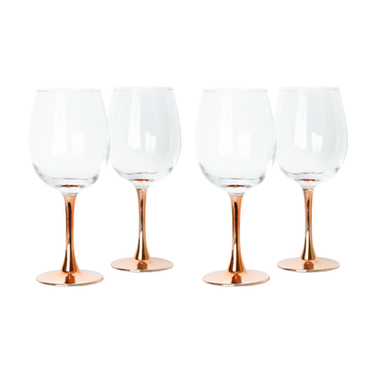 Set 4 Copas de Vino Cobre 450 ml + Grabado Personalizado