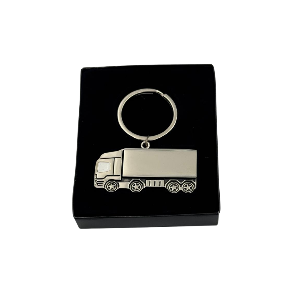 Llavero Metálico Camión Transporte + Grabado Personalizado
