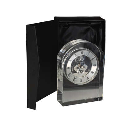 Reloj de Escritorio Cristal Modelo Vintage + Grabado Personalizado