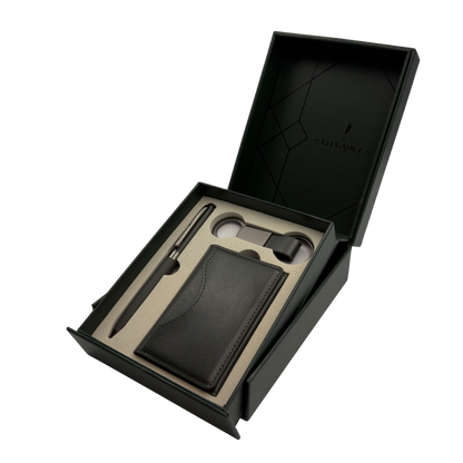 Set Caja Regalo Boligrafo Personalizado + Llavero + Porta Documentos Green Edition