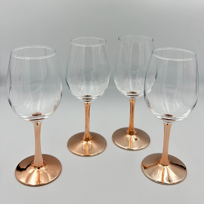 Set 4 Copas de Vino Cobre 450 ml + Grabado Personalizado
