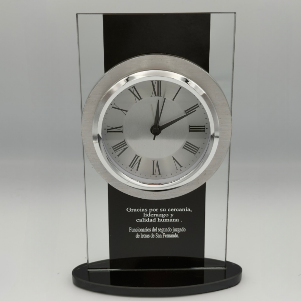 Reloj Escritorio Modelo Axis Black + Grabado Personalizado