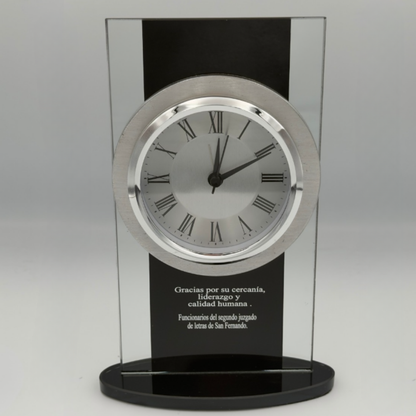 Reloj Escritorio Modelo Axis Black + Grabado Personalizado