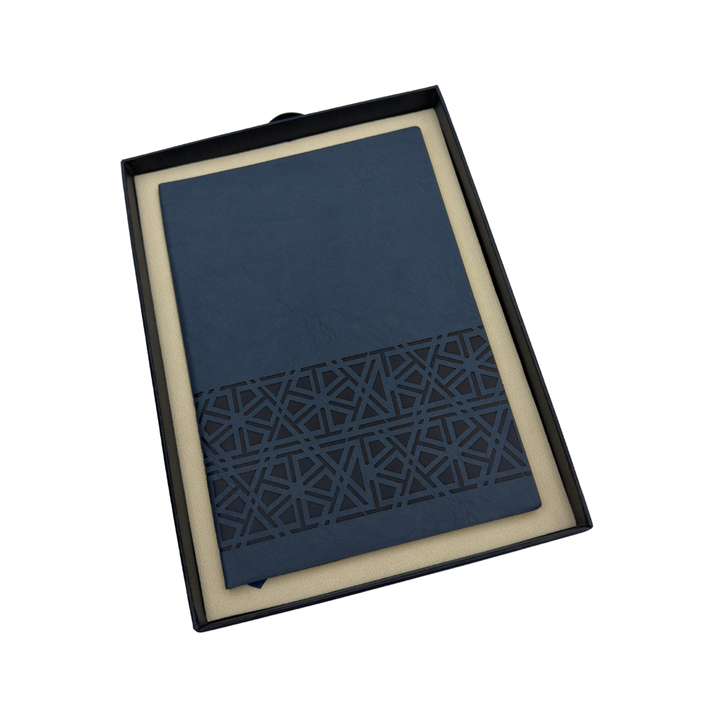 Set Caja Regalo Agenda + Boligrafo Personalizado + Porta Documentos Blue Edition