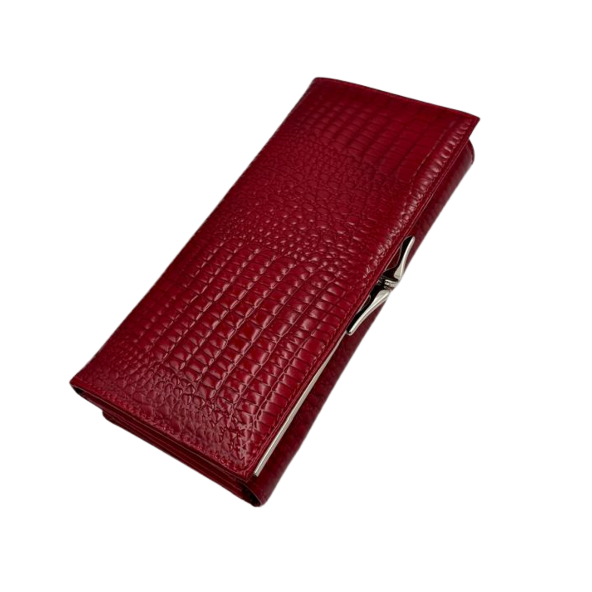 Billetera Mujer 100% Cuero Modelo Napoles Carmesí