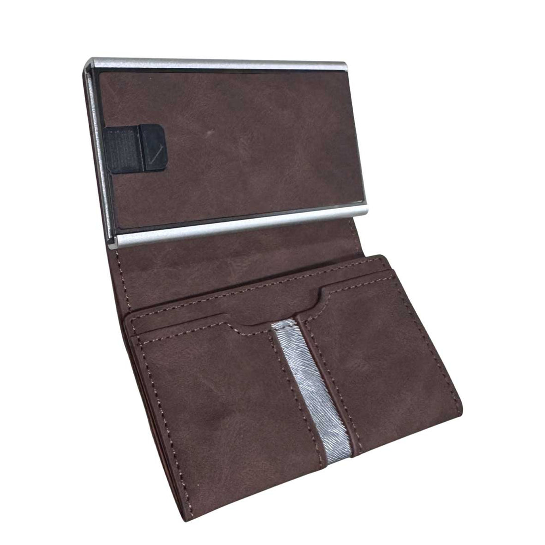 Billetera Anticlonaje Modelo Oxford Brown | Cuero Vegano + Grabado Personalizado